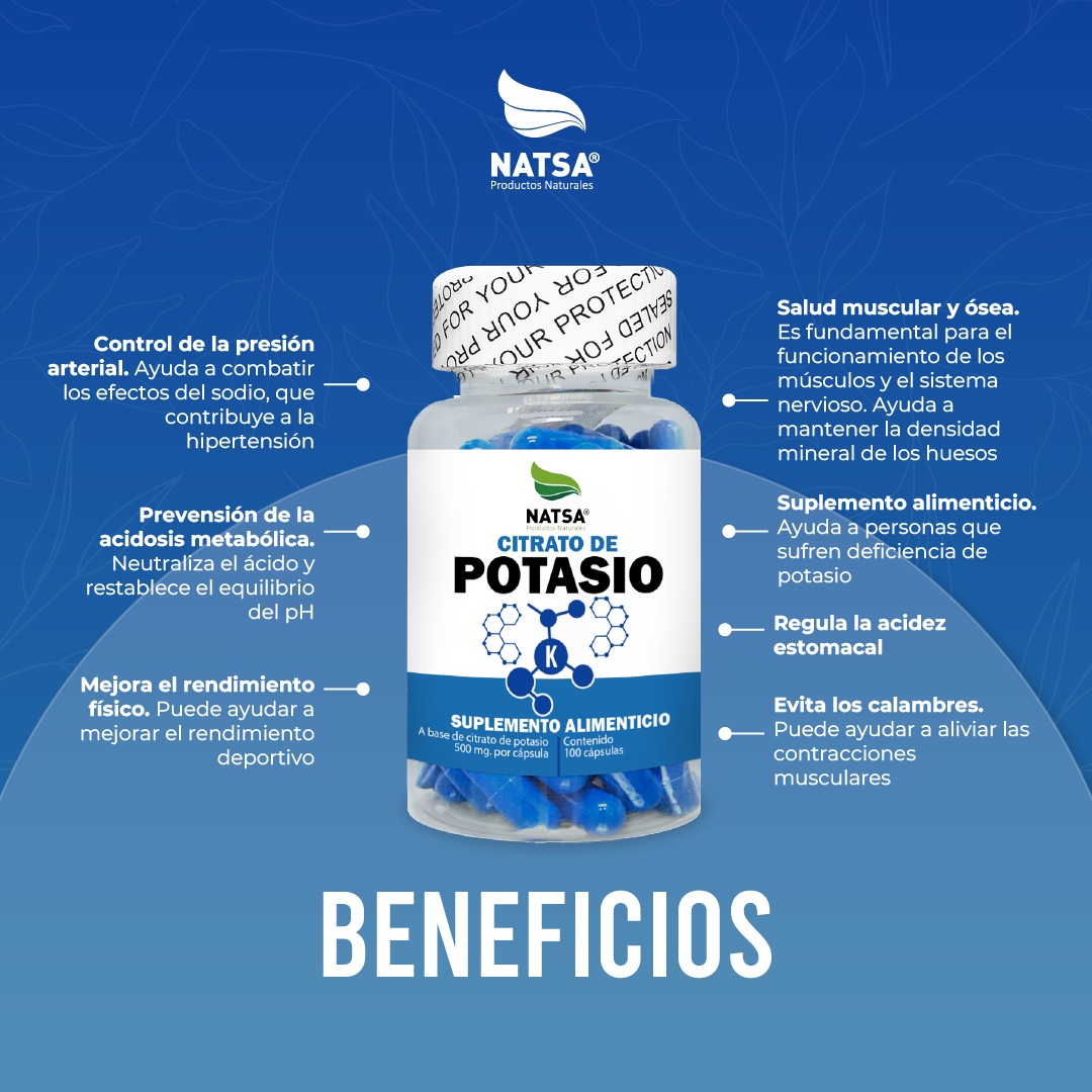 Citrato de Potasio 100 cápsulas