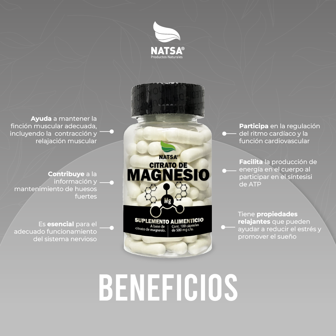 Citrato de Magnesio 100 cápsulas