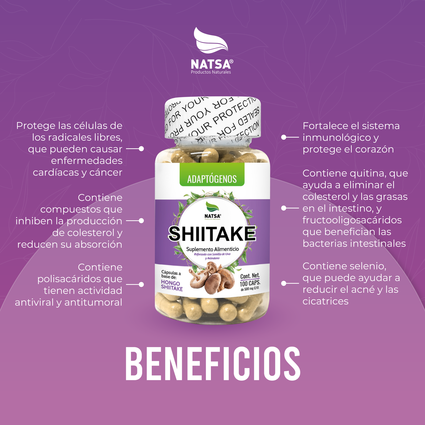 Shiitake 100 cápsulas