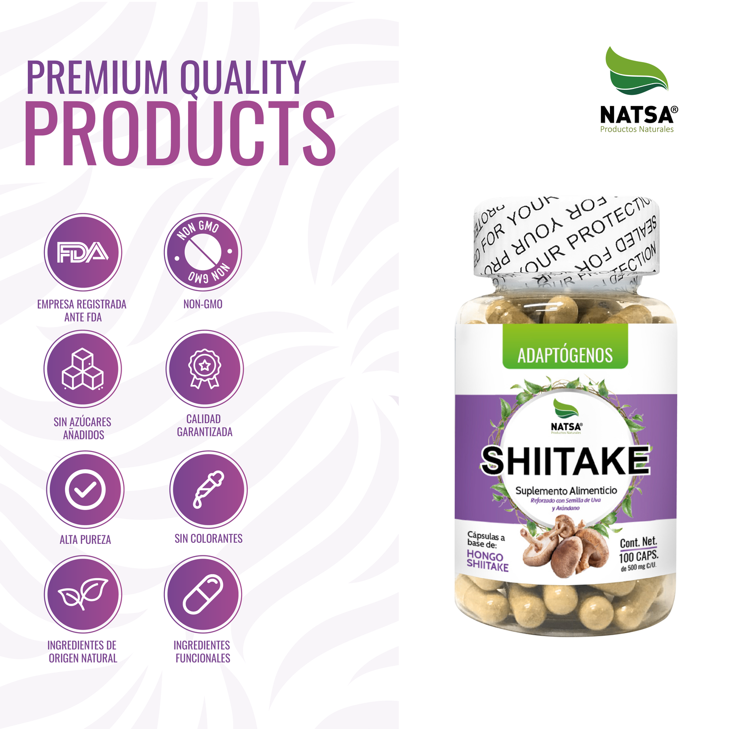 Shiitake 100 cápsulas