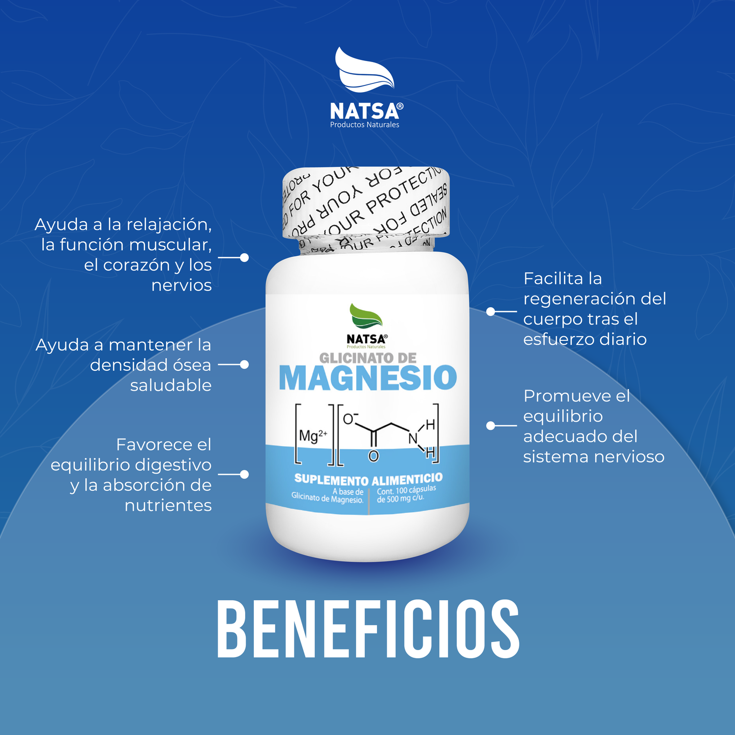 Glicinato de Magnesio 100 cápsulas