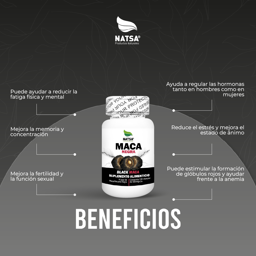 Maca Peruana Negra 100 cápsulas