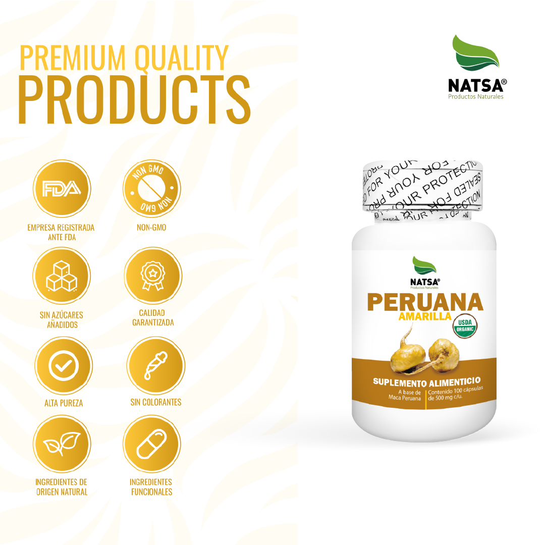 Maca Peruana Amarilla 100 cápsulas