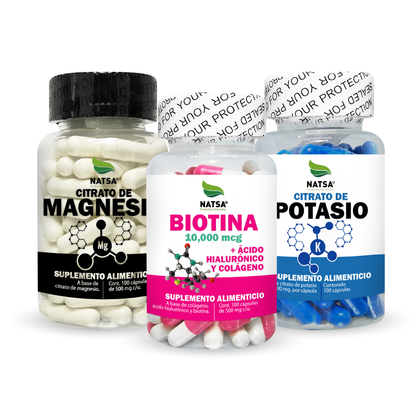 Pack Antiestrés y Cabello Fuerte (frascos de 100 Caps C/u)