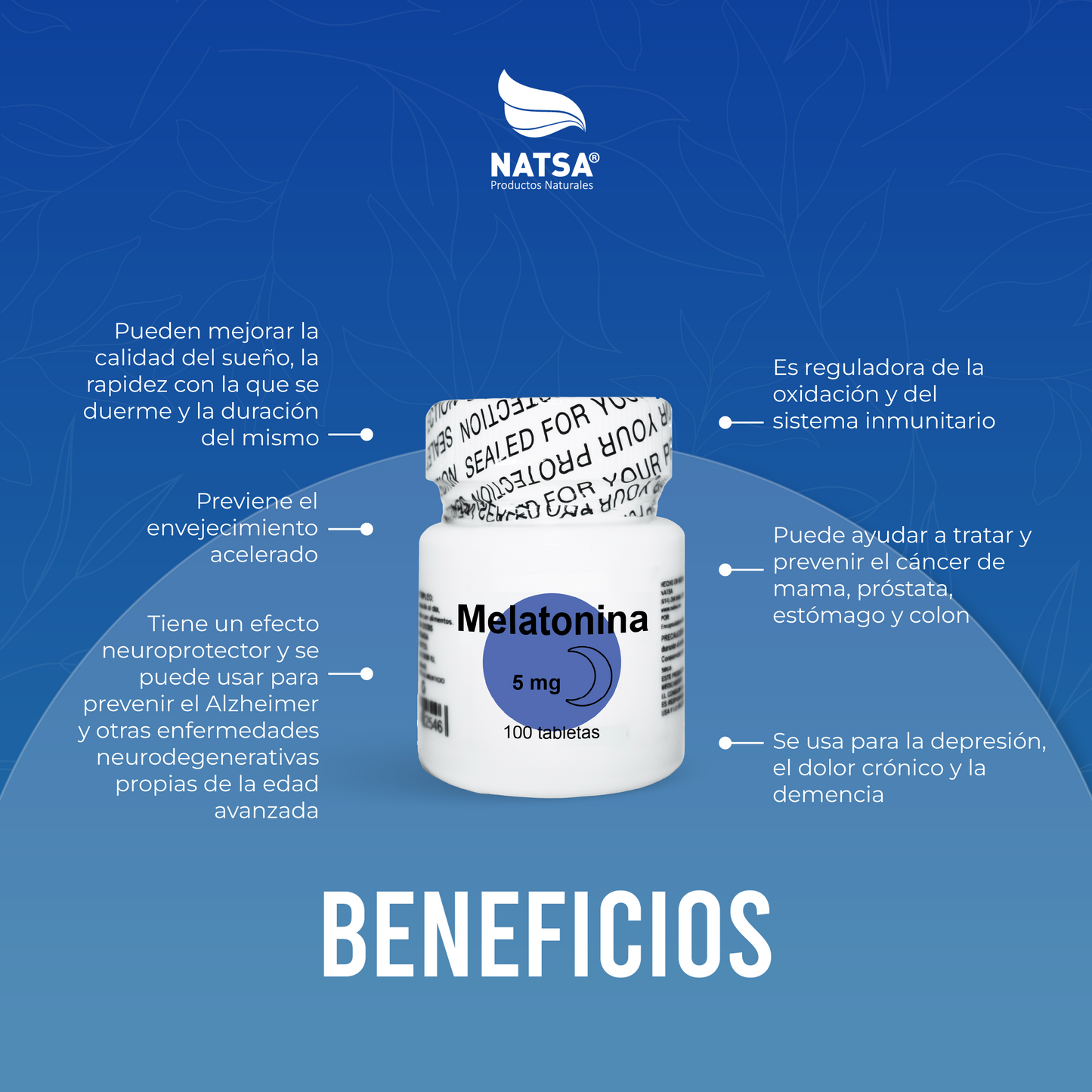 Melatonina 5 mg 100 tabletas