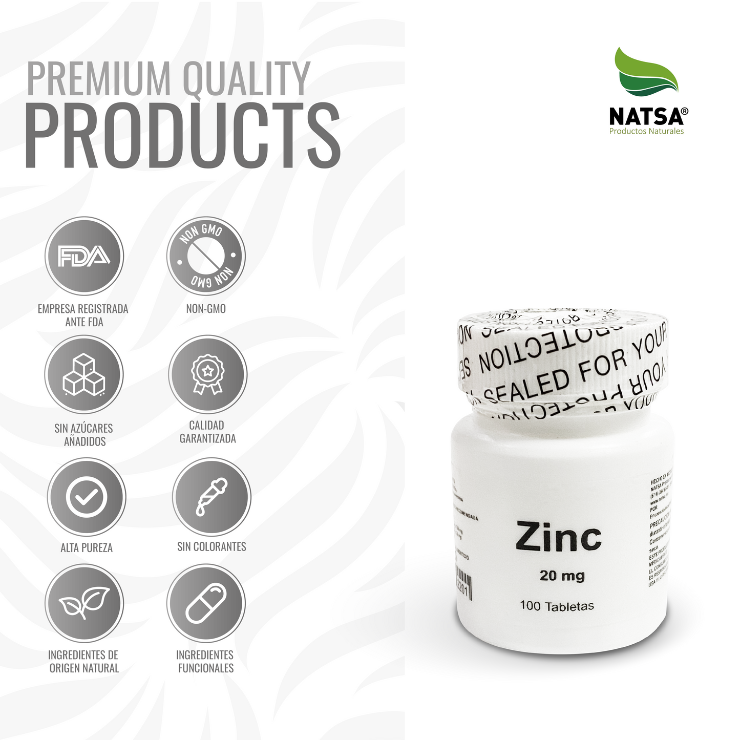 Zinc 20 mg 100 tabletas