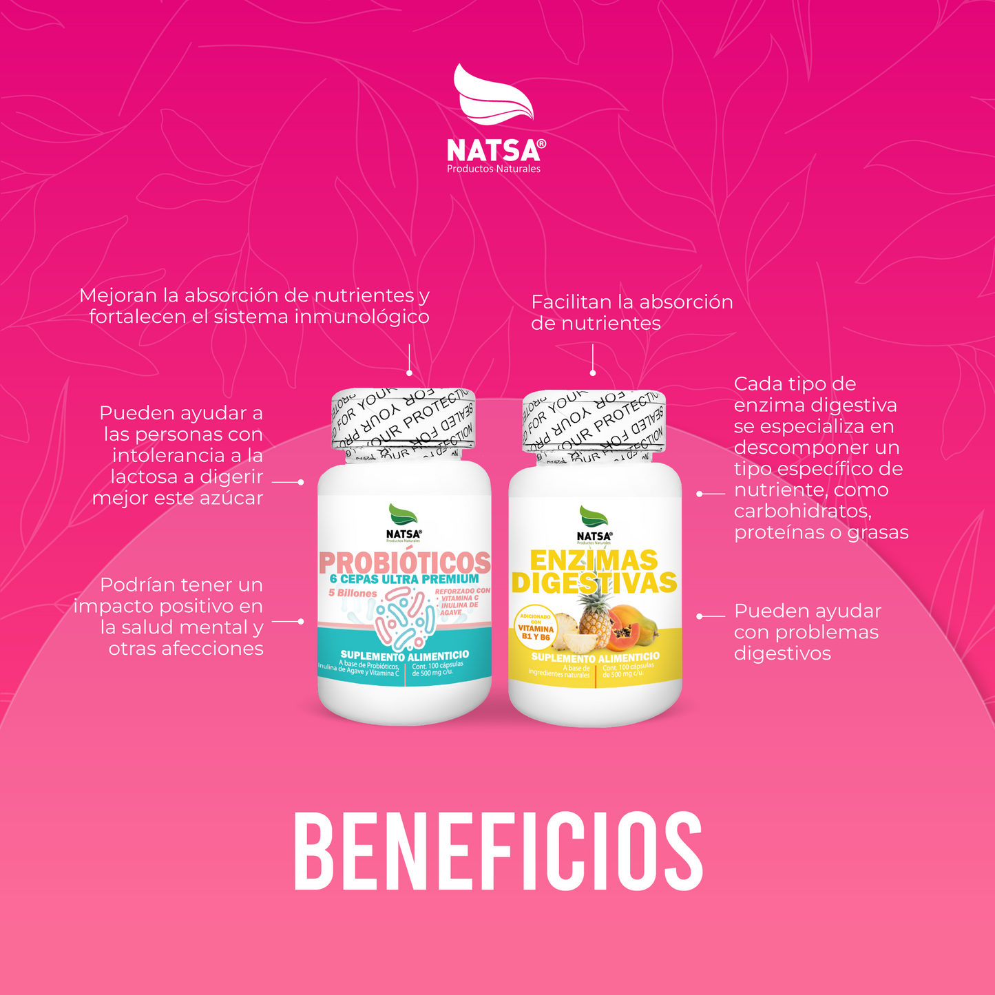 Pack Digestivo Premium, Enzimas y Probióticos 100 Cap C/u
