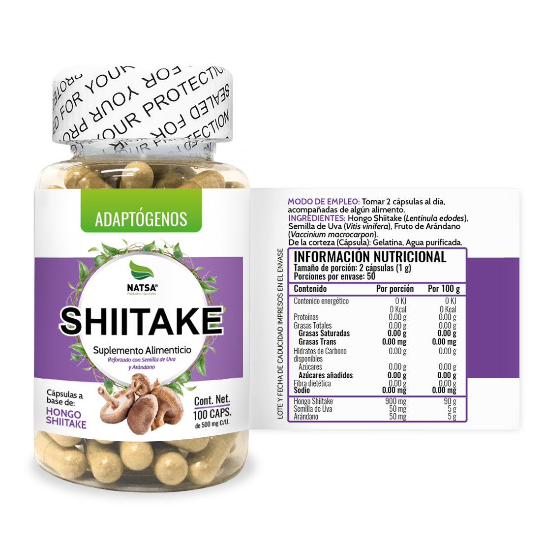 Shiitake 100 cápsulas