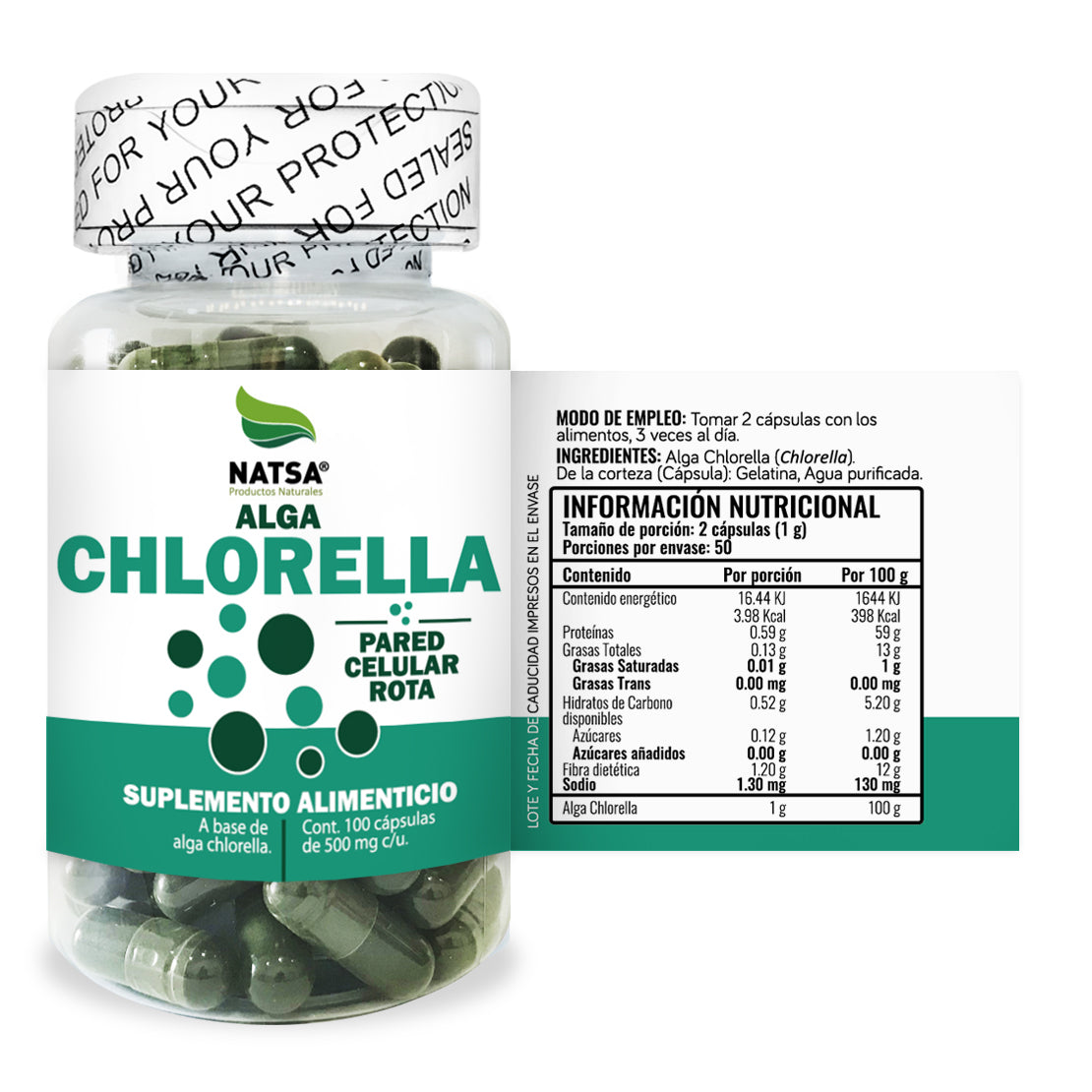 Chlorella 100 cápsulas