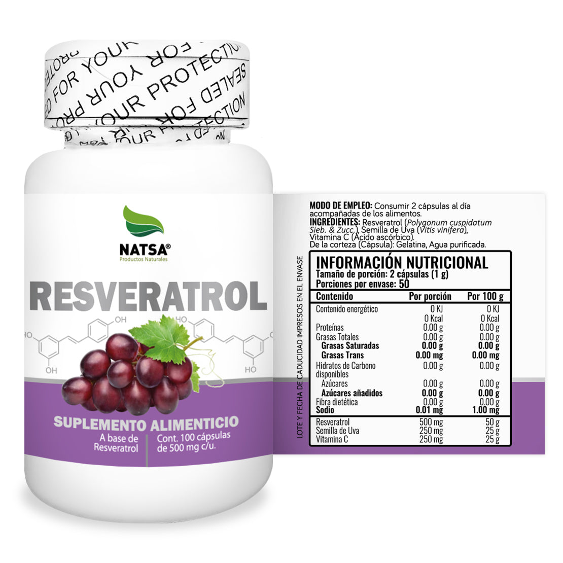 Resveratrol 100 cápsulas