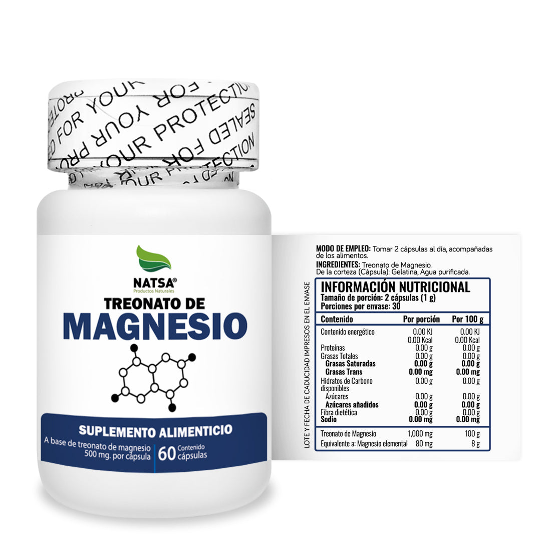 Treonato de Magnesio 60 cápsulas