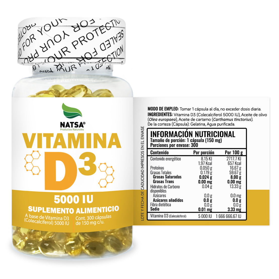Vitamina D3 5000 IU 300 softgels