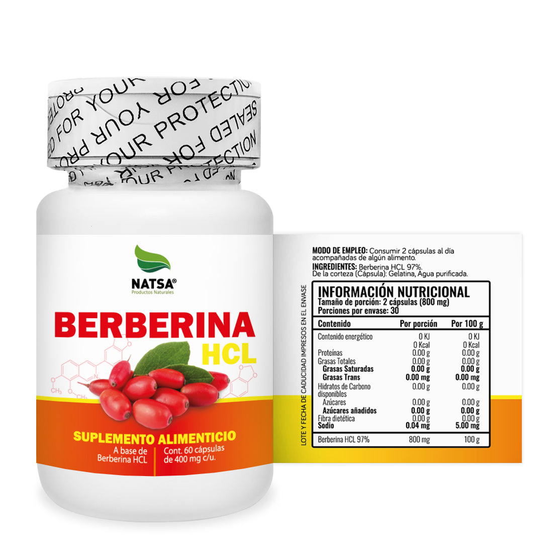 Berberina HCl 60 cápsulas
