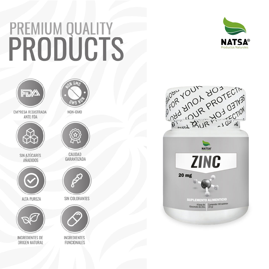 Zinc 20 mg 100 tabletas