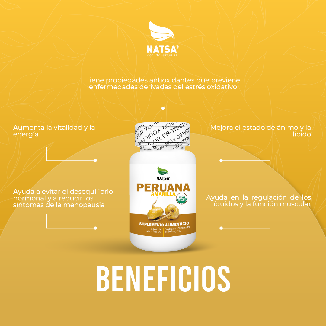 Maca Peruana Amarilla 100 cápsulas