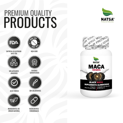Maca Peruana Negra 100 cápsulas