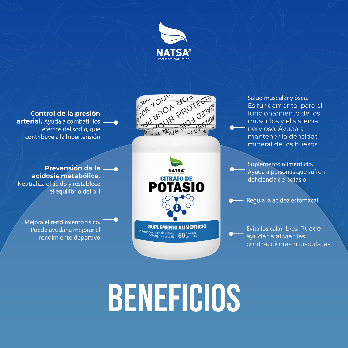 Citrato de Potasio 60 cápsulas