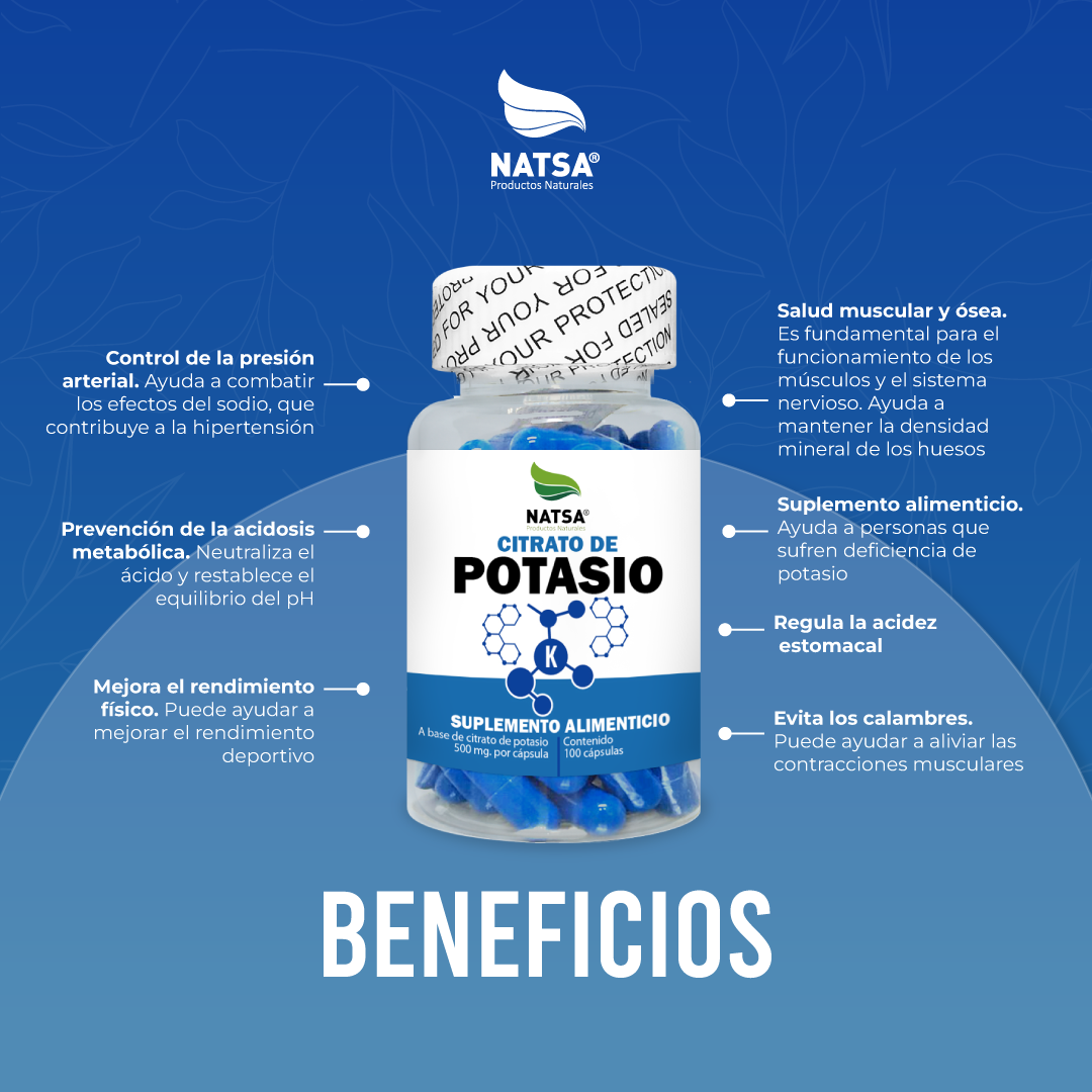 Citrato de Potasio 100 cápsulas