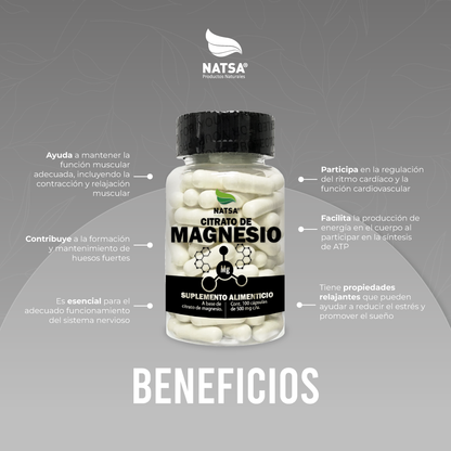 Citrato de Magnesio 100 cápsulas