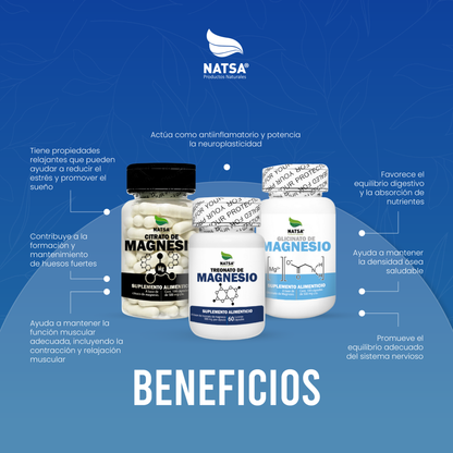 Pack Magnesios, Citrato, Treonato y Glicinato