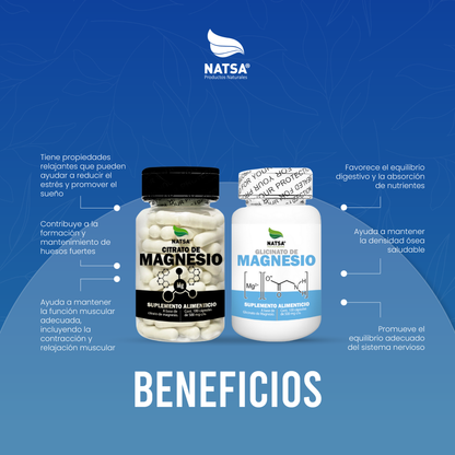 Pack Citrato de Magnesio y Glicinato de Magnesio