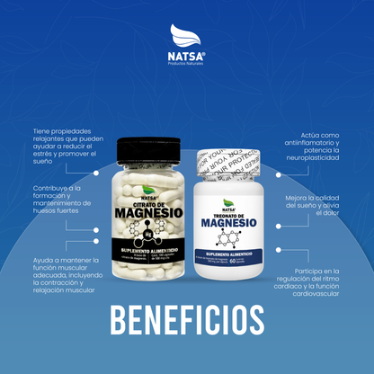 Pack Citrato de Magnesio y Treonato de Magnesio
