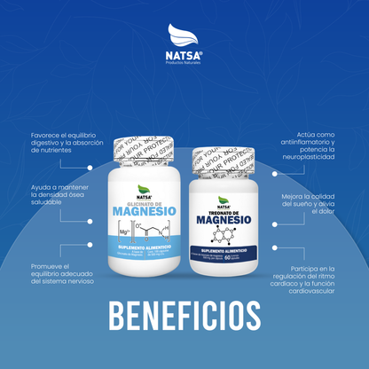 Pack Glicinato de Magnesio y Treonato de Magnesio