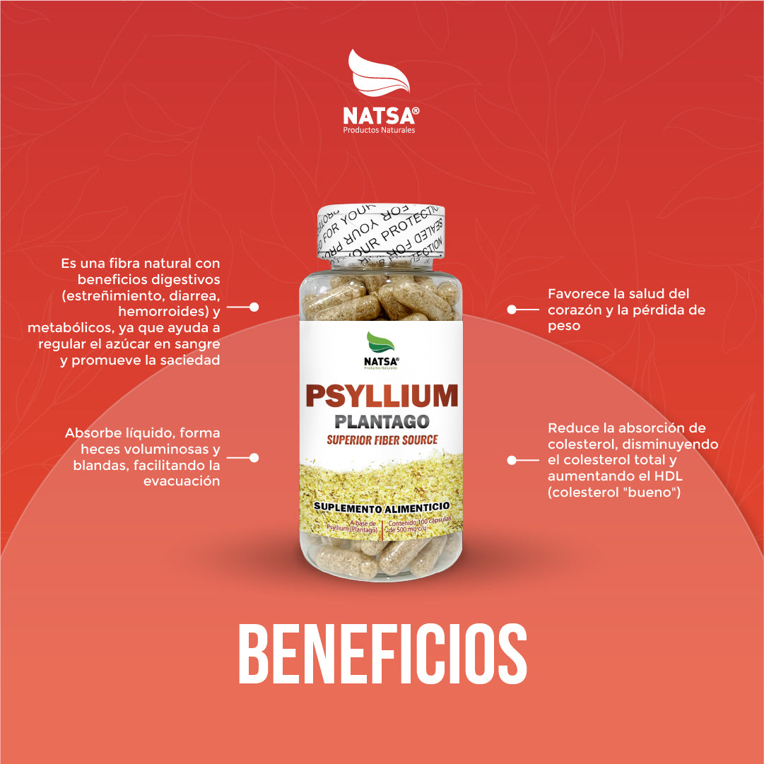 Psyllium plantago 100 cápsulas