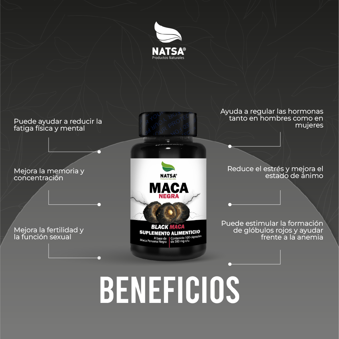 Maca Peruana Negra 100 cápsulas