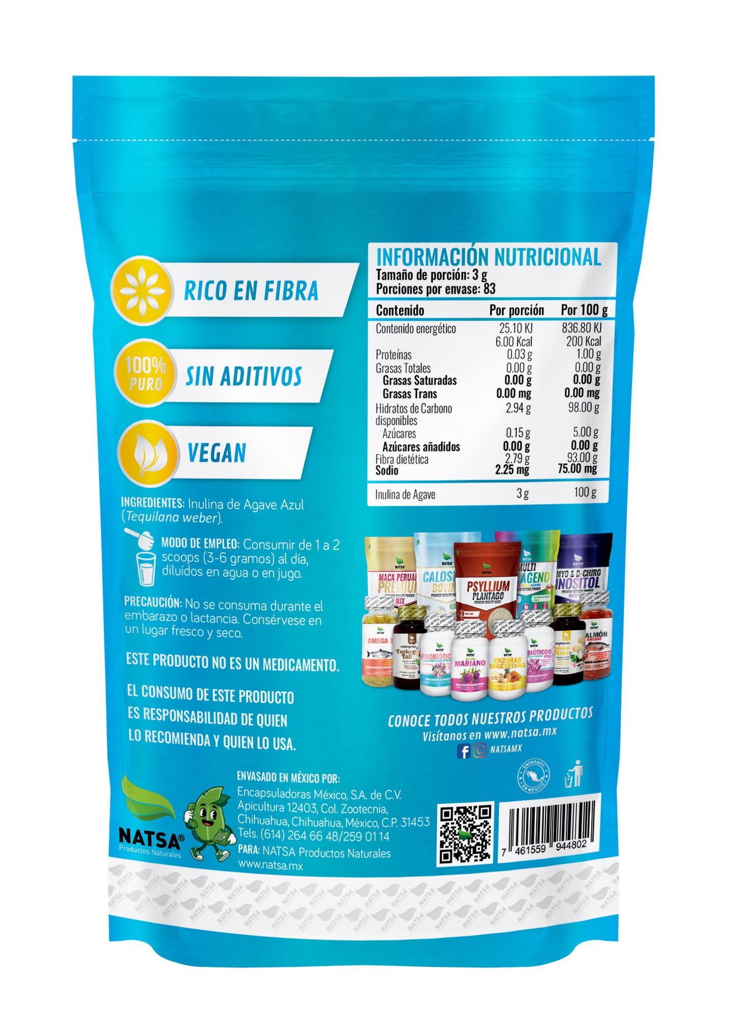 Inulina de Agave 250 g