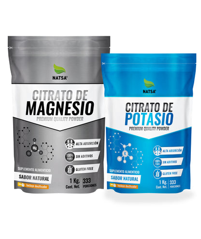 1 kg de Citrato de Magnesio y 1 kg de Citrato de Potasio
