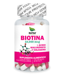 Biotina con Ácido Hialurónico y Colágeno 100 cápsulas