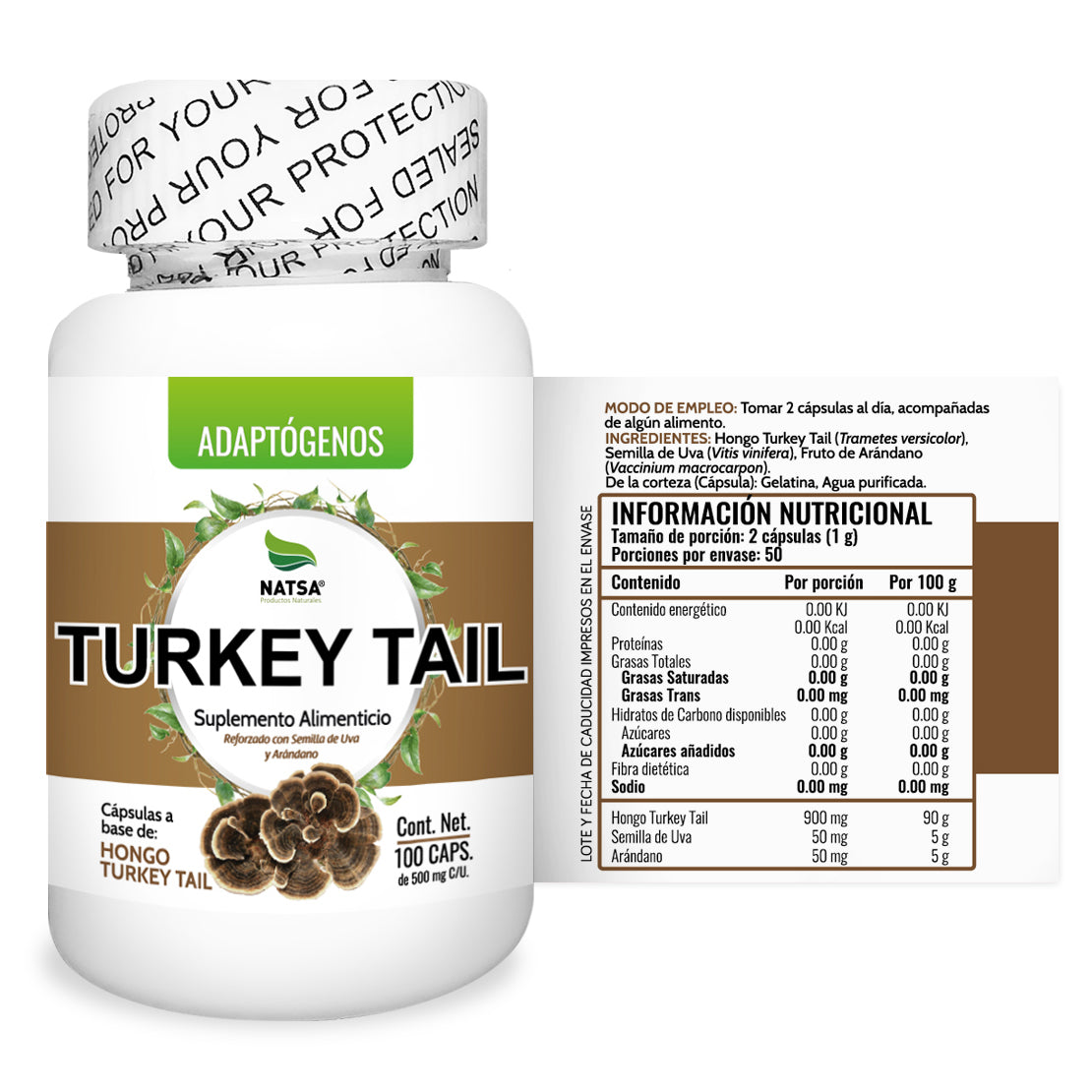 Turkey Tail Cola de Pavo 100 cápsulas