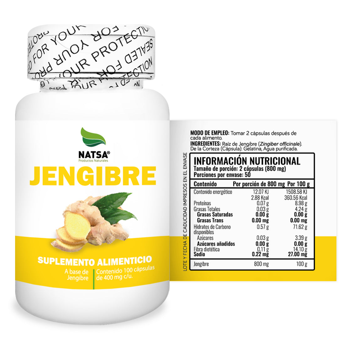 Jengibre 100 cápsulas