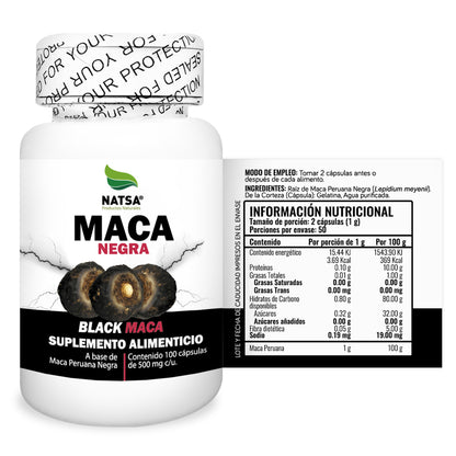 Maca Peruana Negra 100 cápsulas