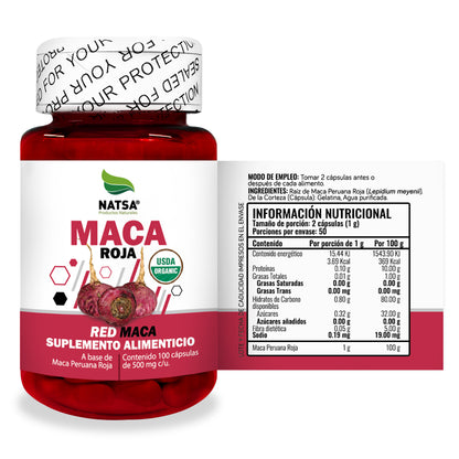 Maca Peruana Roja 100 cápsulas