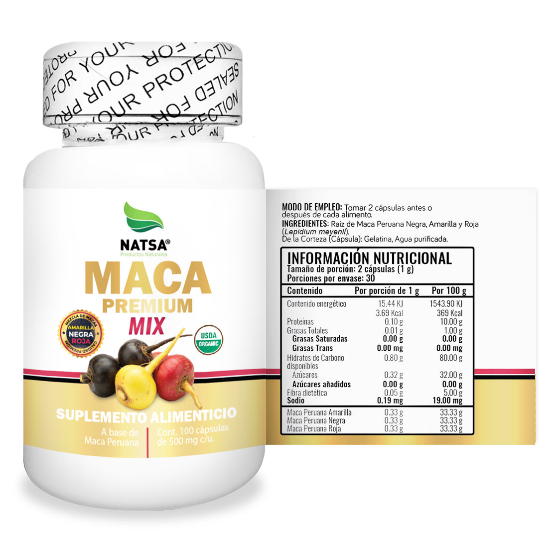 Maca Peruana Premium 100 cápsulas