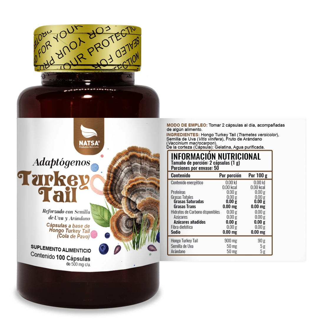 Turkey Tail Cola de Pavo 100 cápsulas