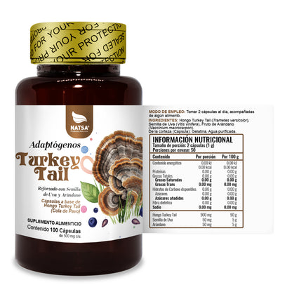 Turkey Tail Cola de Pavo 100 cápsulas