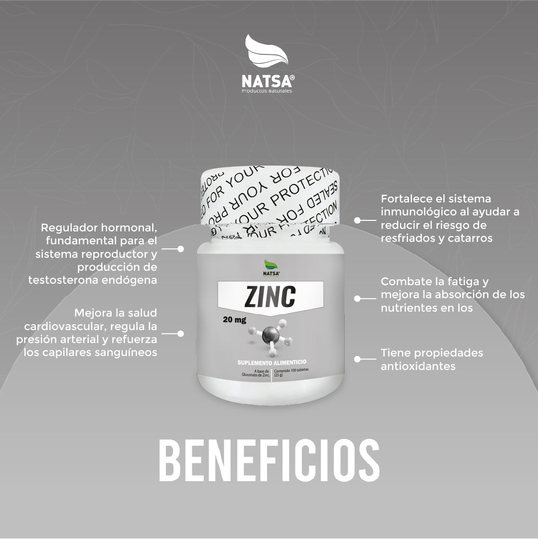 Zinc 20 mg 100 tabletas